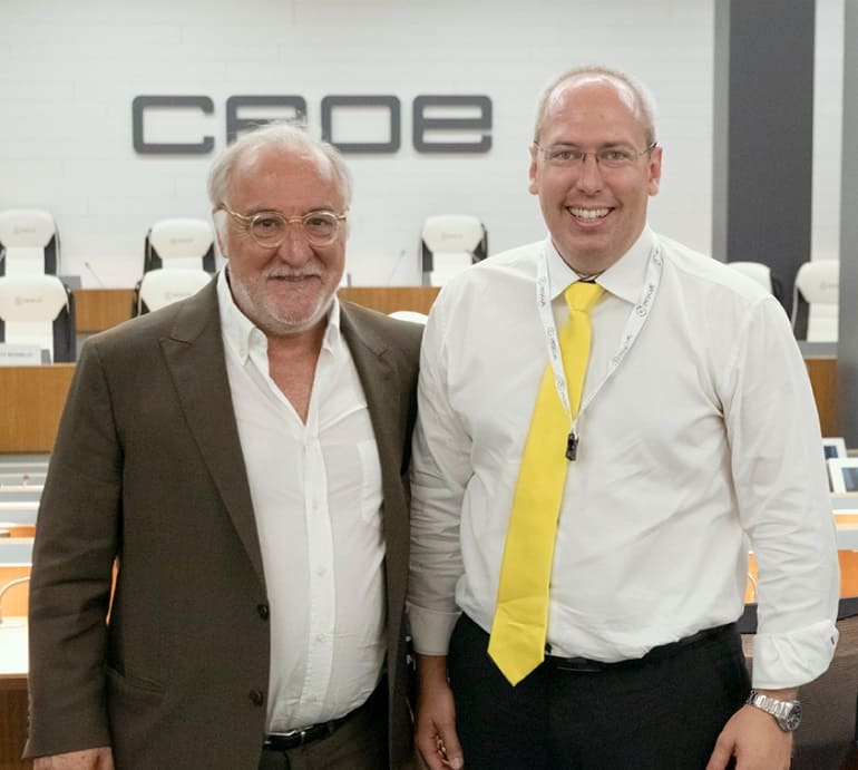 Sergio de Rico, junto con el Director General de Tráfico, Pere Navarro.