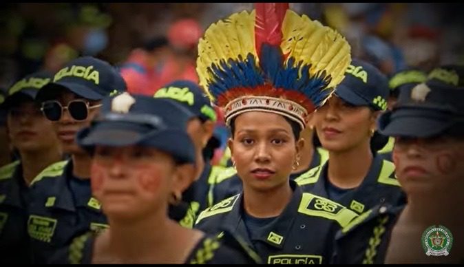 La EMFAG de la Policía Nacional de Colombia. Desfile