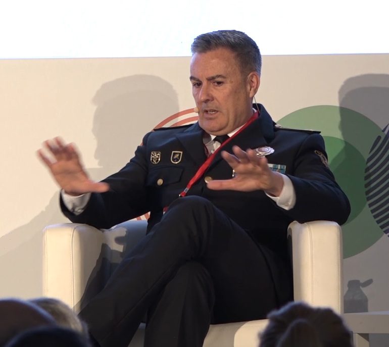 Pedro Velázquez Moreno, Intendente Mayor Jefe de la Guardia Urbana de Barcelona, durante su intervención en la MR-01 del LOCAL SECURITY Congress.